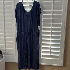 Slate blue side slit dolman midi dress, new with tags